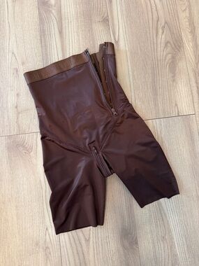 Men's Brown High-Waist Compression Shapewear Shorts